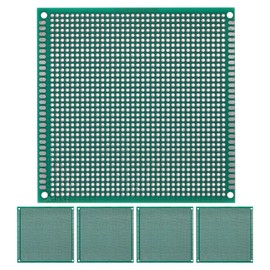 PATIKIL 10 x 10 cm Double Sided PCB Board, 5 Pcs 1.6 mm Thickness Prototype Kit, PCB Circuit Board FR-4 Perfboard for DIY Soldering Electronic Experiments, Green