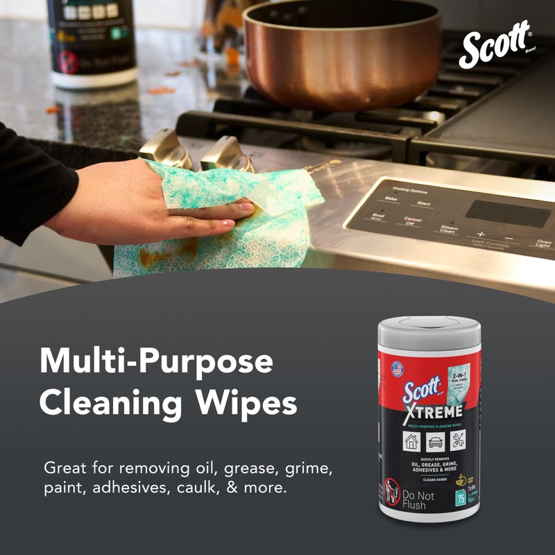 Scott® Xtreme Multi-Purpose Cleaning Wipes (54591), Heavy Duty Textured Extreme