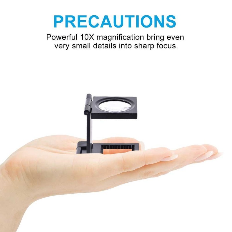 Zinc Alloy Mini Folding Magnifier Three-Folding Magnification Tool with Scale