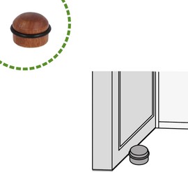 Gedotec Wooden Door Stopper with Damping Rubber - Sapelli | Herbert | 1 Piece Premium Door Stopper Made of Solid Wood | Door Stopper Floor for Gluing + Screws | Door Stopper Small for Room Doors |