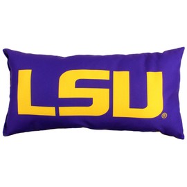 College Covers Solid Color Bolster Travel Pillow, 1 Count (Pack of 1), LSU Tigers