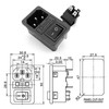 3-Pack AC Power ​3-in-1 Inlet Module with 10A Fuse Holder,
