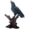 YTC 8.25 Inch Raven Bird Figurine Standing on Branch, Black