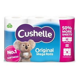 CUSHELLE Original Toilet ROLL (6r=9r) 270sht 9pk (Pack of 1)