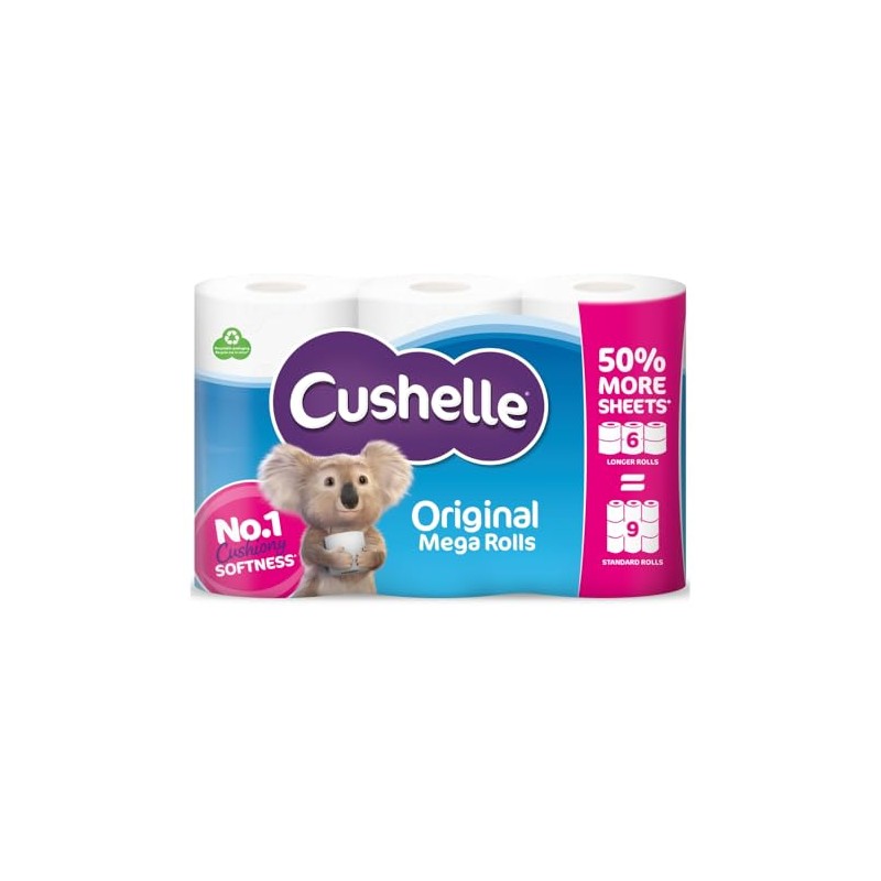 CUSHELLE Original Toilet ROLL (6r=9r) 270sht 9pk (Pack of 1)