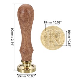 PATIKIL Letter K Wax Seal Stamp Initials Letter Seal Wax Stamp Classic Retro Removable Brass Head Wooden Handle for Envelope Invitation Cards