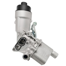 55565388 Aluminum Engine Oil Cooler Fit For 2011-2016 Chevy Cruze 2012-2020 Chevy Sonic 2015-2021 Chevy Trax, for 2013-2021 Buick Encore 1.4L Oil Filter Housing Adapter Assembly Replace# 918-428