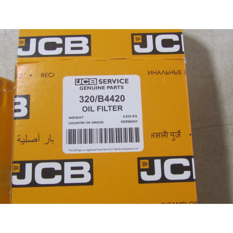 JCB NEW GENUINE OEM JCB Oil Filter 320/B4420