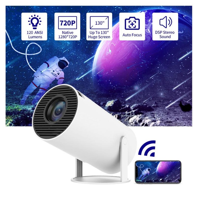 Mini Projector for Android 11 1280x720DPI 1GB 8GB Maximum 130inch