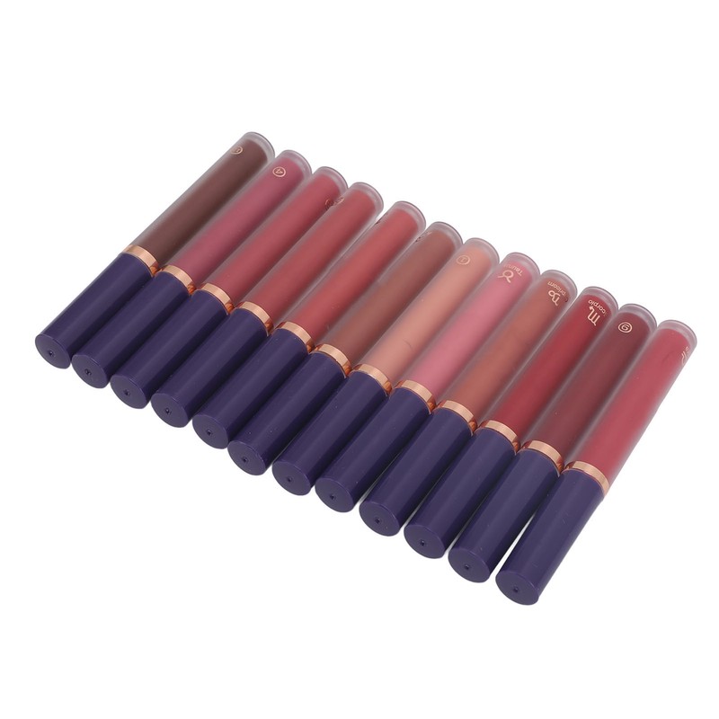 12 Colors Matte Liquid Lipstick Set Long Lasting Waterproof Non