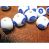 2 White MURANO Glass Beads 10 mm - 7/16 in