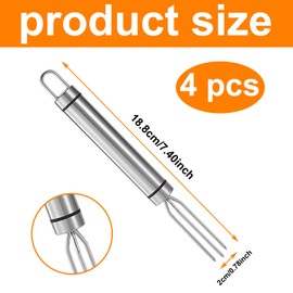 4 Pcs Corn On The Cob Skewers, Corn Cob Holders, Stainless Steel, Hanging, Reusable, Functional Kitchen Tool for Daily Dining, Picnics, Barbecues, Parties