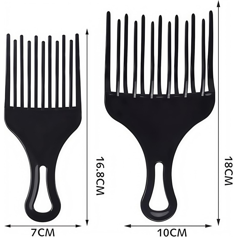 2 Pcs Afro Comb for Curly Hair, Plastic Wide Teeth