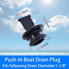 YOQVQOY 5 Pack Push-in Boat Drain Plug Replacement for Boat f/1-1/8 Push-in Drain Plug Thru-Hull, The Push-in Boat Drain Plug Stopper for Livewell Boat Plug Effectively Prevent Water Overflow