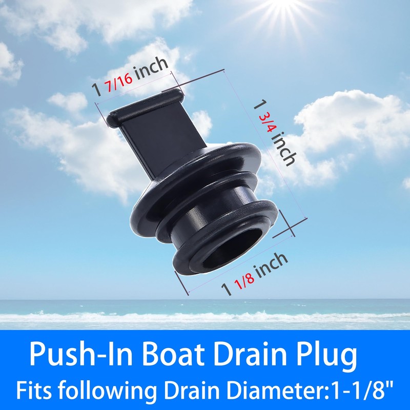 YOQVQOY 5 Pack Push-in Boat Drain Plug Replacement for Boat