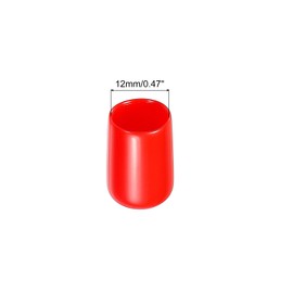 MECCANIXITY 20pcs Rubber End Caps Cover Assortment 1/2 inch(12mm) PVC Vinyl Screw Thread Protector for Screw Bolt Black Red