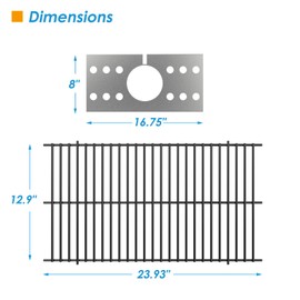 BBQration Replacement Parts for Broilmaster P3, Broilmaster D3 Series Grills, Grill Parts for Broilmaster Grill Parts DPP-6SS, DPP-7SS, B063065, and B101061 Briquette Rack and Wind Deflection Shield