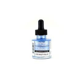 Dr. Ph. Martin's Iridescent Calligraphy Color (20R) Ink Bottle, 1.0 oz, Misty Blue, 1 Bottle