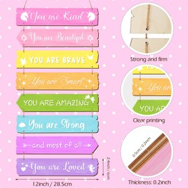Inspirational Girl Room Decor Aesthetic Art Wall Hanging Sign Inspiring Colorful Rainbow Wooden Decoration for Kids Teens Toddler Boy Baby Bedroom Nursery Dorm Decor, 6-12 Years old(Unicorn)