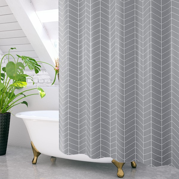 GRICOL Shower Curtain Waterproof 180 x 200 cm Polyester Bathroom