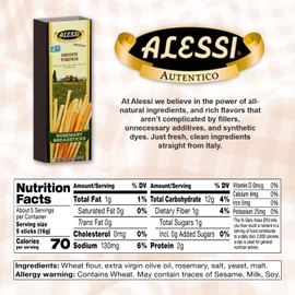 Alessi Rosemary Breadsticks, Zero Trans Fat, Non GMO, 3 Ounces (Pack of 12)