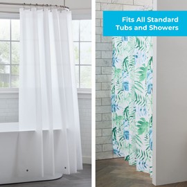 Linenspa Shower Curtain – Green Leaf Shower Curtain – Water Resistant, Machine Washable, Polyester Shower Curtain - Dorm Room Essentials