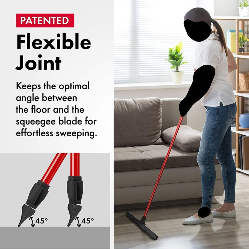Heavy-Duty Floor Squeegee - Large 24" Wide Blade & 55"