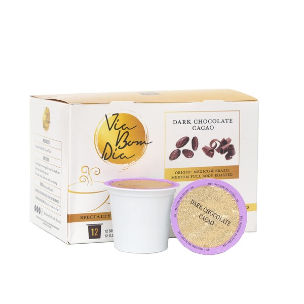 Via Bom Dia Naturally Flavored Kcup Coffee Pods, Dark Chocolate