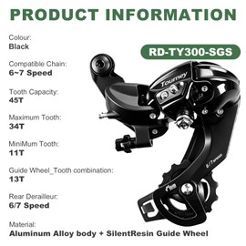 VERKSTAD Bike Rear Derailleur Tourney RD-TY300 6/7 Speed Derailleur Direct