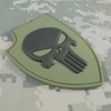 Skull Shield Morale Tactical PVC Patch (Blackout Subdued) (Olive Drab)