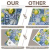 ZTHMOE Fabric 7x5ft Blue Tiles Lemon Floral Photography Backdrop Summer