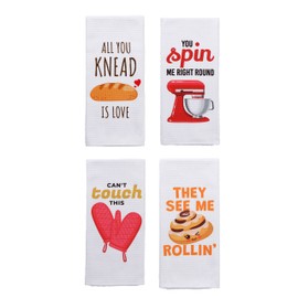Microfiber Dish Towels Funny Kitchen Towel Set of 4 - Best Housewarming Gifts for New Home Kitchen, Tea Towels for Kitchen Funny, Mom Kitchen Gifts, Baking Themed Dish Towels with Sayings