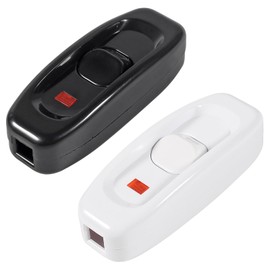 XIITIA 2pcs Inline Cord Switch, AC 250V 10A Light Switch Table Lamp Switch Inline Cord Switch for Bedrooms Dining Rooms Living Rooms Light Switch Replacement(Black+White)