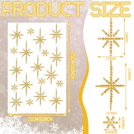 Epakh 76 Pcs Rhinestone Star of Bethlehem Stickers Self Adhesive Gold Crystal Rhinestone Sticker for Holiday Package Gift Decor Winter Window Car Decal Accessories 4 Sheet