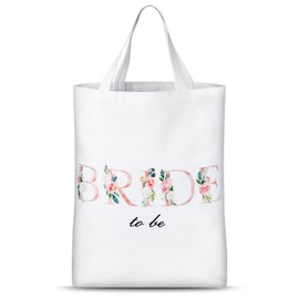 Bride to Be Tote Bag Bride Gift Bag for Hen Party White Goody Bag Bride to Be Gifts for Girls Women Wedding Bridal Party Shower