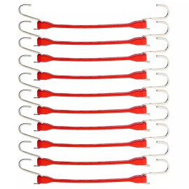 Boxer Red EPDM Tarp Strap 15" Color - 10 Pack - Bungee Cords Heavy Duty