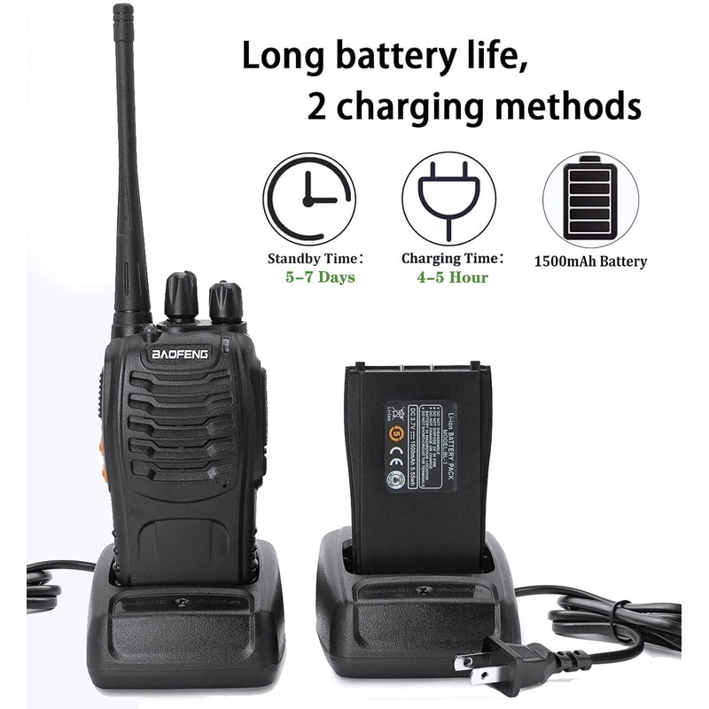 Baofeng Walkie Talkies bf-888s Professional Two-Way Radios Rechargeable Interphone Long