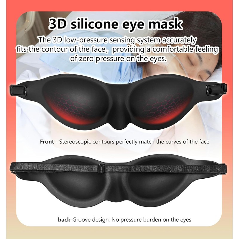 Máscara para dormir con cámara de humedad para ojos secos: