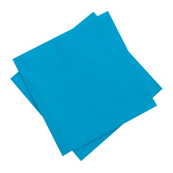 DecorRack 60 servilletas de papel de 1 capa, 13 pulgadas, servilletas desechables suaves y absorbentes, servilletas de postre de colores festivos, cóctel, fiesta de cumpleaños, color azul claro (paquete de 60)