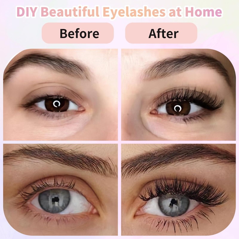 Fox Eye Lashes Natural, Wispy False Eyelashes Clear Band, Fluffy