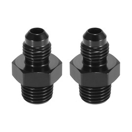 X AUTOHAUX 2pcs AN4 Male to 1/4" NPT Male Union Car Flare Reducer Hose Fitting Adapter Universal Aluminum Alloy Fuel Oil Line Pipe Connector Black Anodized