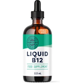 Vimergy Liquid B12 Supplement – Vegan Methylcobalamin & Adenosylcobalamin B12 Drops – 115 mL – Energy, Brain & Nerve Support – Sugar-Free, Gluten-Free, Non-GMO