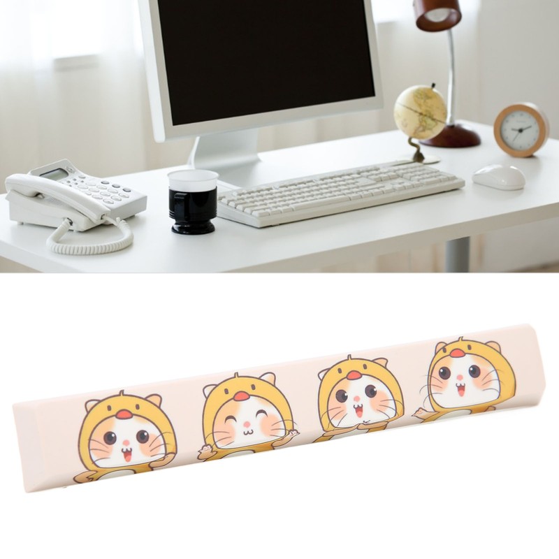 Spacebar Keycap PBT Cute Cartoon Cat Pattern DIY Universal Mechanical