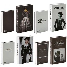 Decorative Books for Home Decor,Set of 4 Stylish Fake Books of Room Books Decor Aesthetic,for Coffee Table Decor,Living Room, Table, Shelf Decor,Modern Hardcover Stacked Display Books (Black-White)