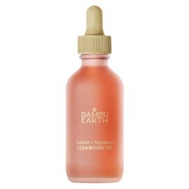 Bambu Earth Castor + Squalane Cleansing Face Oil - Gentle Formula Hydrating Makeup Remover - Restores Skin's Natural Moisture Barrier, Rich in Omega Fatty Acids, Skincare for All Skin Types - 2 Fl. oz