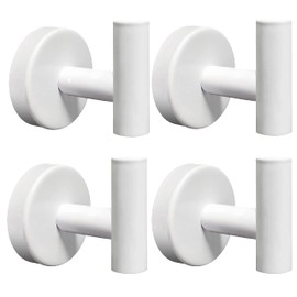 4 Pack Towel Hooks Bathroom Wall Hook Holder Stainless Steel Coat Robe Clothes Hook for Bath Kitchen Hotel Garage（White）