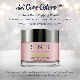 SNS Healthy Natural Nails SNS Nail Dip Powder, Gelous Color Dipping Powder - French Kiss (Pink/Lavender, Cream) - Long-Lasting Dip Nail Color Lasts 14 Days - Low-Odor & No UV Lamp Required - 1.5oz