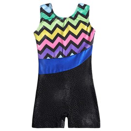 Maillot de gimnasia para niñas con pantalones cortos, diseño de flores de mariposa, sin mangas, color rosa intenso, negro, Ola, 7-8 Años
