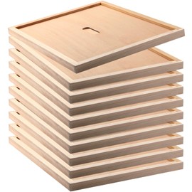 DoubleFill 10 Pcs Beehive Inner Cover for 10 Frame Hive Box Cover with Feeding Hole Beehive Insulation Ventilation Inner Cover for Beekeeping Tool