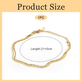 FloralGrace 2 Pieces Gold Anklets for Women, Gold Anklet Set for Ladies, Gold Anklets Waterproof Layered Gold Ankle Bracelet